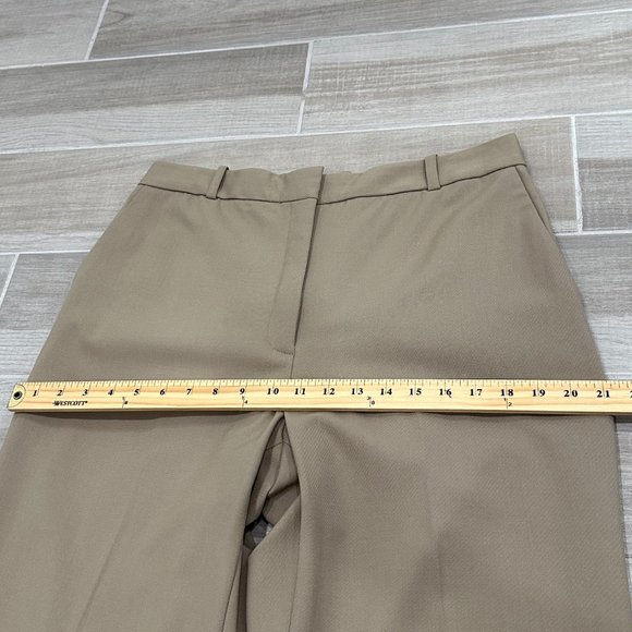 Aritzia Babaton Agency High-Rise Wool Twill Trousers Pants in Taupe Beige Sz 12S - Picture 13 of 16